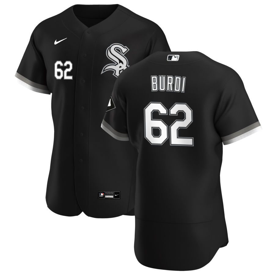 Chicago White Sox 62 Zack Burdi Men Nike Black Alternate 2020 Authentic Player MLB Jersey